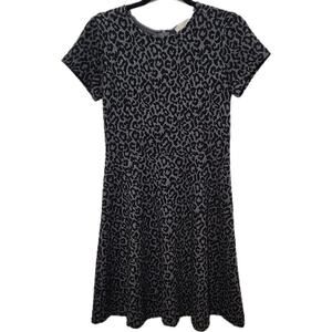 Ann Taylor Loft Women's Size 2 Jaguar Print Cap Sleeve A Line Dress Midi Office